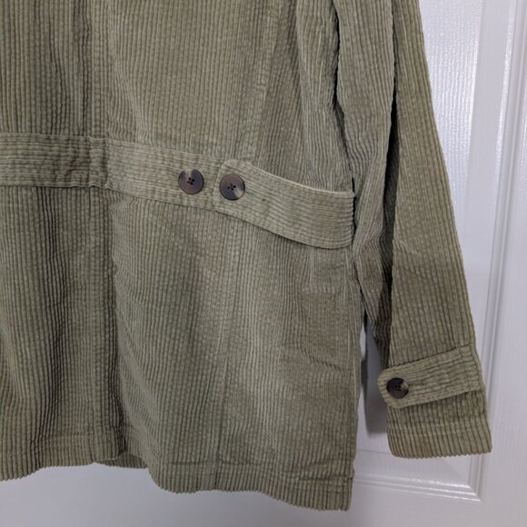 LL Bean Corduroy Barn Jacket Womens Size Medium Green Removable Liner Workwear - Picture 13 of 16